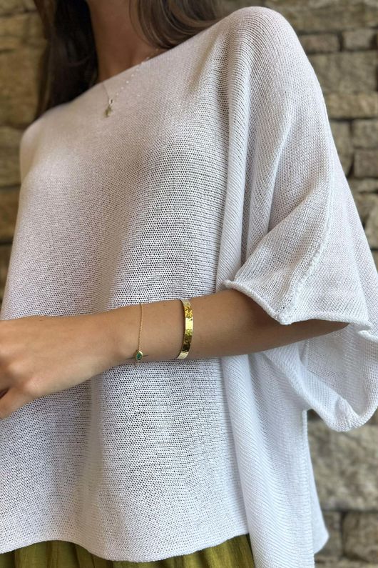 Conrad Box Cotton Knit White